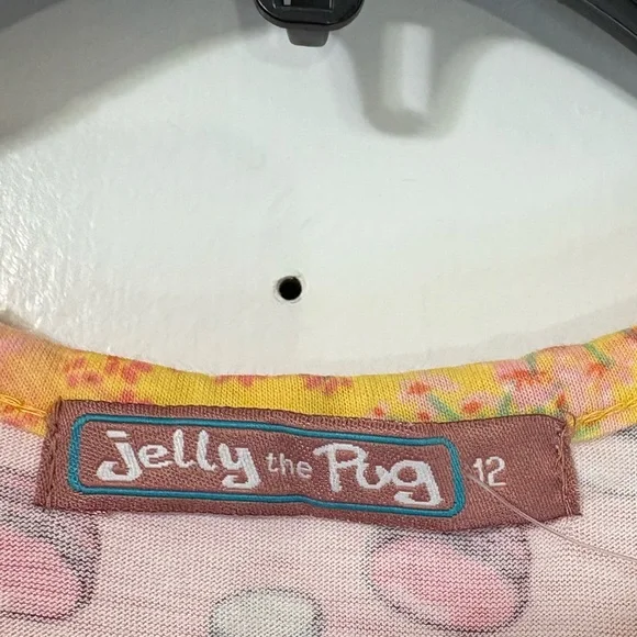 Jelly the Pug Girls Multi-Color Cotton Cute Madeleine Paris Print Dress Size 12 - Picture 5 of 9